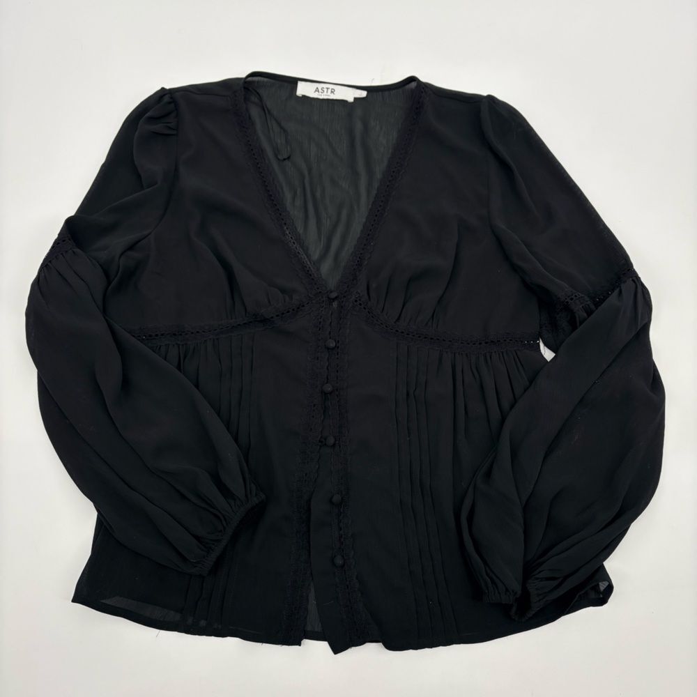 ASTR Black Sheer Blouse